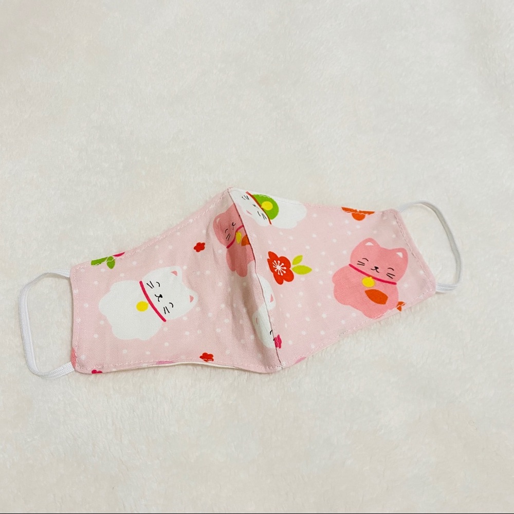 BUNDLE: 2 LUCKY CAT KID HANDMADE FACE MASK CUTE